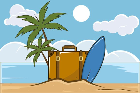 Bringing the Coast to Life with Beach Vacation Landscaped Vector Design