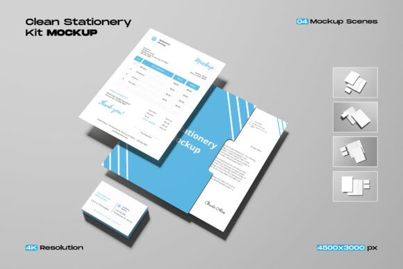 Elevate Your Brand with a Clean Stationery Kit Mockup