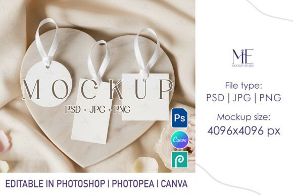 Elevate Your Brand with a Wedding Gift Tag Mockup Set