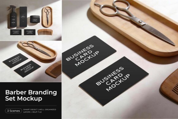 Elevating Barbershop Identity with a Premium Branding Set Mockup