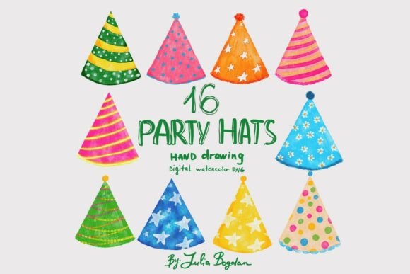 Evaluating the Versatility of Party Hats Watercolor PNG 16 Clipart for Professional and Personal Design Projects