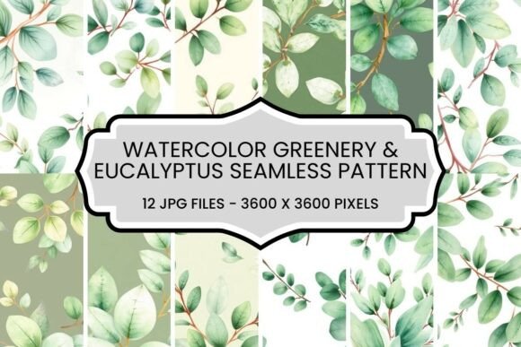 Evaluating the Watercolor Greenery Eucalyptus Seamless Pattern Set