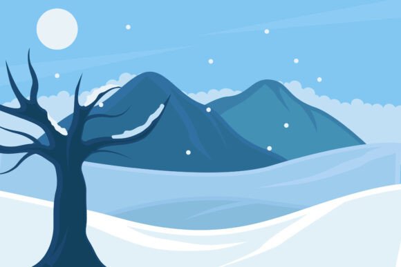 Integrating Serene Winter Landscaped Vector Design into Professional Creative Workflows