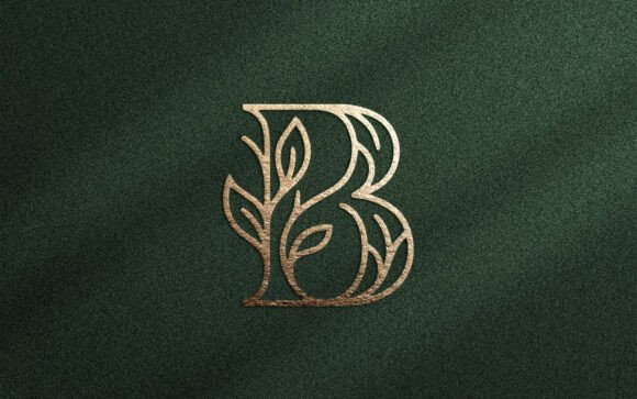 Luxury Letter B Leaf Logo Template for Brands
