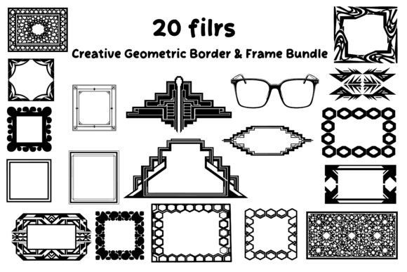 Modern Black Decorative Vector Set: Bold Frames for Design