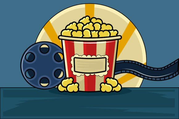 Popcorn and Film Reel Vector Design for Creators