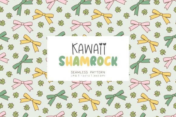 Seamless Pattern Kawaii Shamrock 2: A Creative Asset Guide