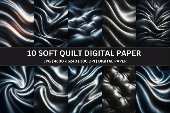 Unleashing Modern Luxury with 10 Black Metallic Quilt Digital Paper