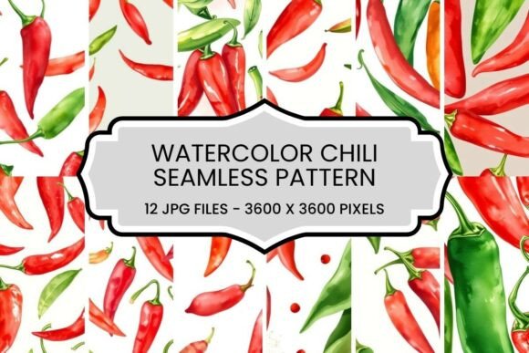 Unlocking Creative Potential with the Watercolor Chili Seamless Pattern Set