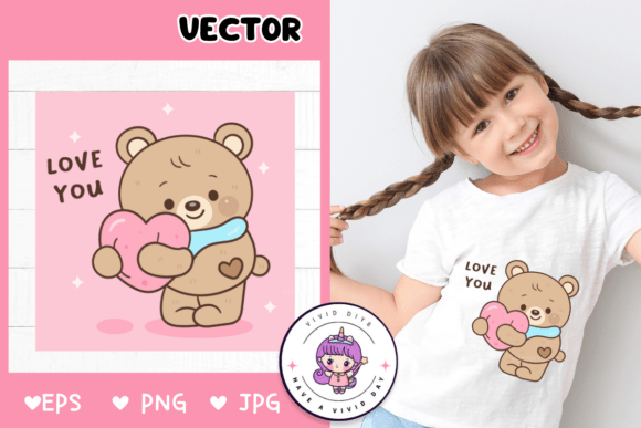 Valentine Teddy Bear Clipart: Lovely Kawaii Designs